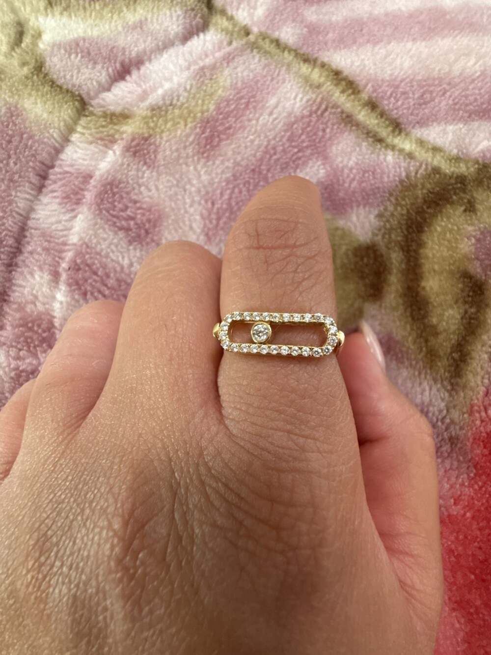 Messika Move Uno Pave Diamond Ring Size 7.5 Yellow Gold
